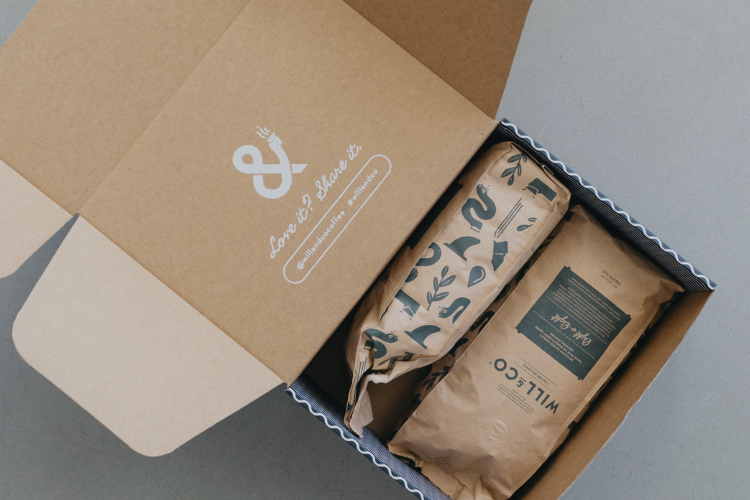 Some Will & Co Eight-o-Eight beans packed for a coffee subscription