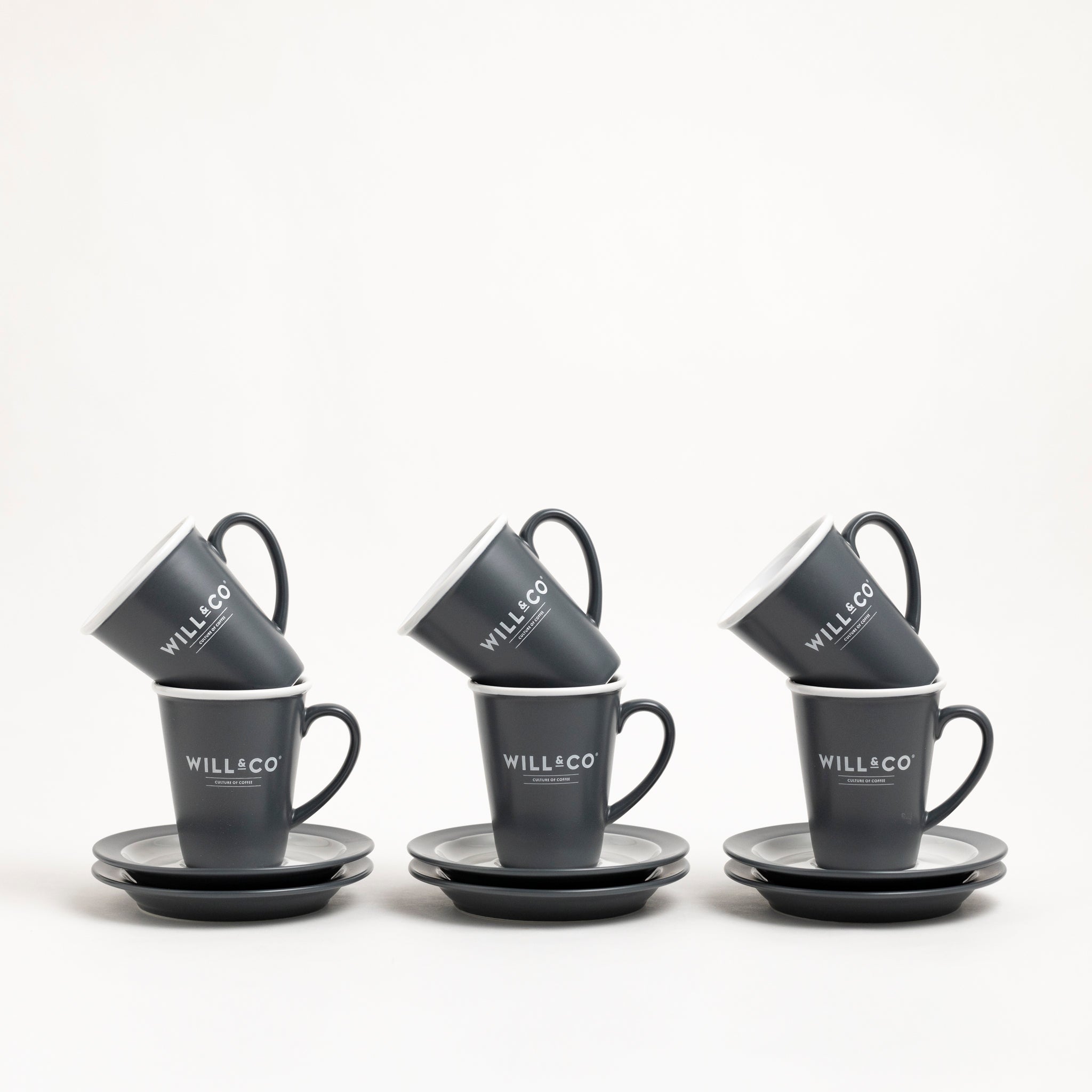 Latte w/handle Cup & Saucer Set - Will & Co Coffee